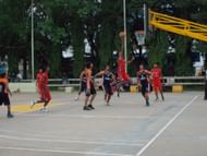 A Sports, Hostel player lays the ball in against BSU, en route to their 64-56 win. Copyright: Gopalakrishnan R